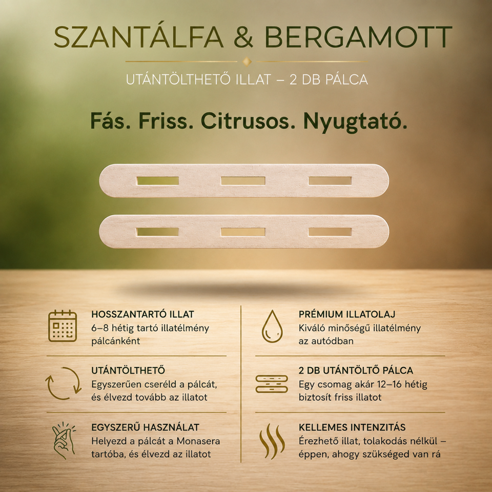 Szantálfa & Bergamott – 2 db MONASERA Essence
